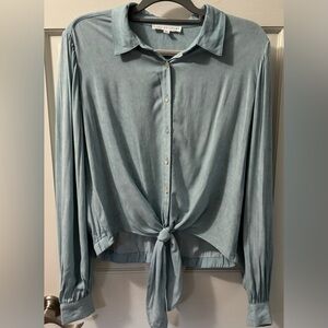 Jane + Delancey Washed Blue Top (Size: M)